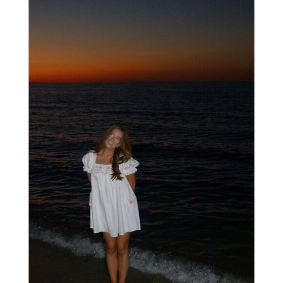 FOR LOVE & LEMONS  Tea Time Babydoll Mini Dress in White Size Small - Picture 3 of 16